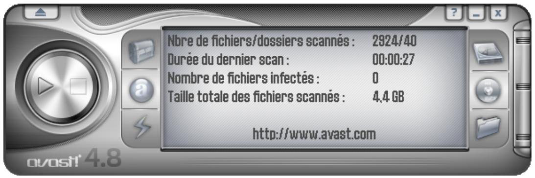 AVAST ANTIVIRUS EDITION PROFESSIONNELLE 4.8 - Lancement d'une analyse et traitement des résultats - 1