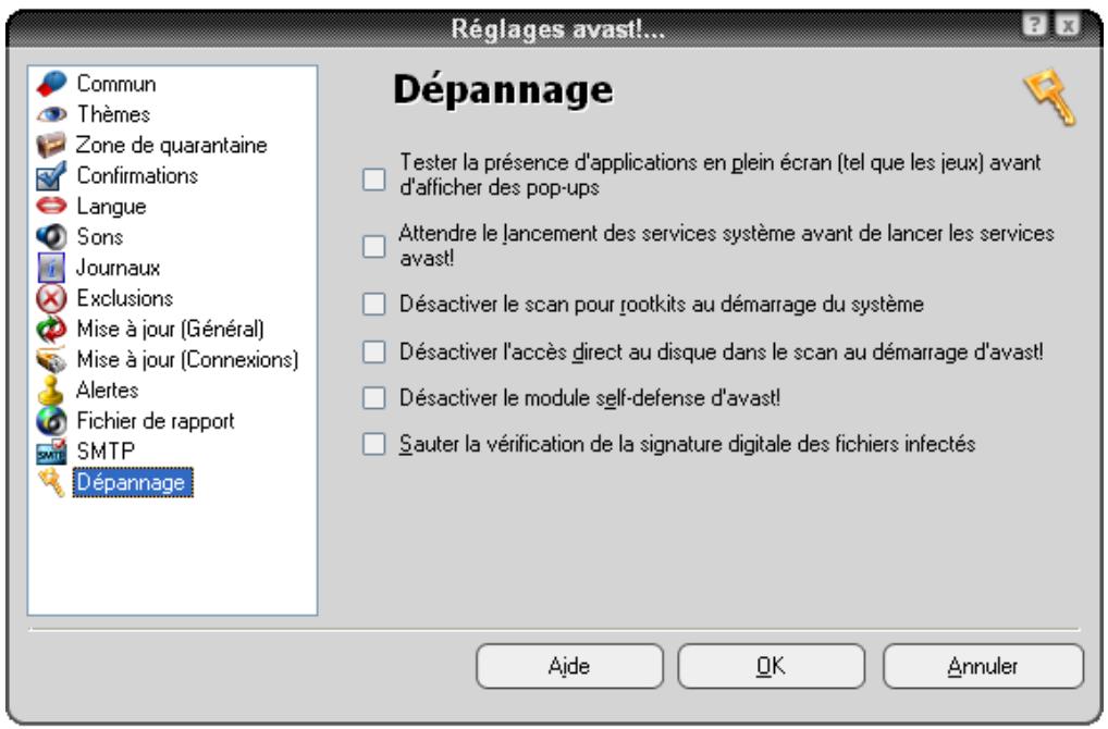 AVAST ANTIVIRUS EDITION PROFESSIONNELLE 4.8 - Désactiver le module self defense - 1