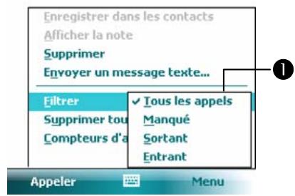 E-TEN M810 - Appeler depuis l'Historique des Appels - 2