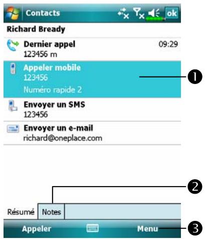 E-TEN M810 - Trouver un Contact - 1