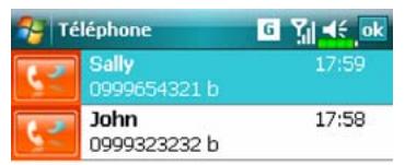 E-TEN M810 - Appeler depuis l'Historique des Appels - 1