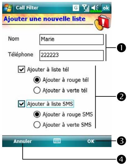 E-TEN M810 - Tapotecz sur , Programmes, Phone puis sur Call Filter. - 6