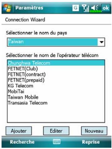 E-TEN X650 - Tapotecz sur 4, Paramètres, l'onglet Connexions, puis Connessione guidata. - 1