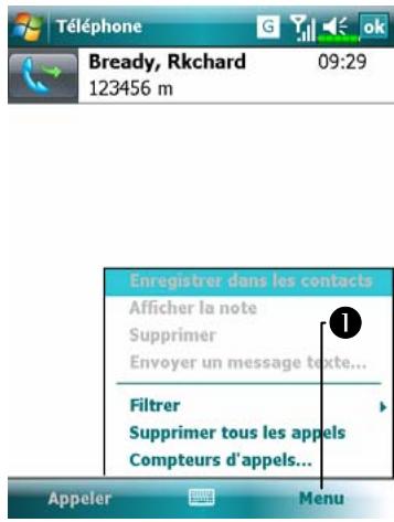 E-TEN X650 - Appeler depuis l'Historique des Appels - 1