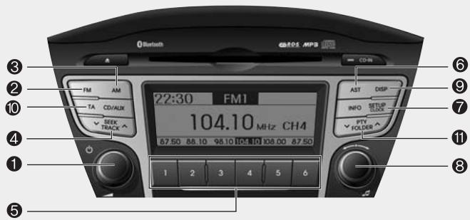 HUNDAI IX35 2010 - RADIO, PARAMETRAGE, VOLUME, REGLAGE AUDIO (EUROPE_RDS) - 1