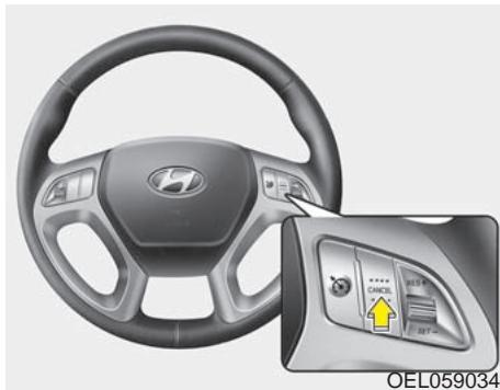 HUNDAI IX35 2010 - Pour accélérer momentanément avec le régulateur de vitesse activé : - 1