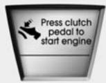 HUNDAI IX35 2010 - Press cluch pedal to start engine (Appuyez sur la pédale d'embrayage pour démarrer le moteur) (boîte mécanique) - 1