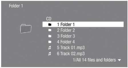 ONKYO BD-SP309 - Appuyez sur / pour selectionner un dossier ou un fichier. - 1