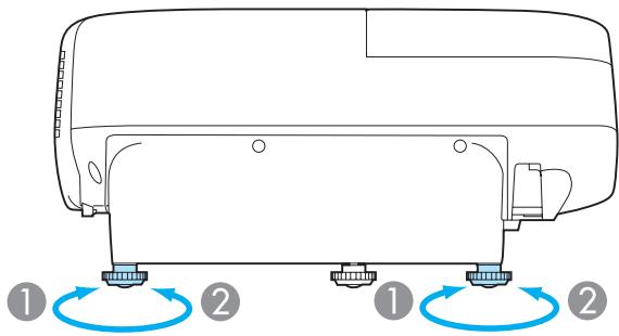 EPSON EB-425W - Réglage de la position horizontale de l'image (uniquement pour modèles avec pieds) - 2