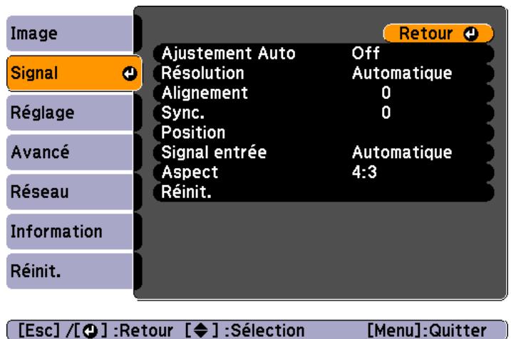 EPSON EB-425W - Menu signal - 1