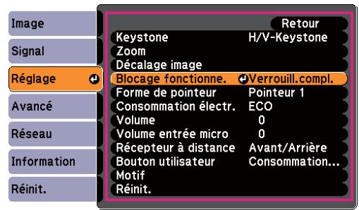 EPSON EB-425W - Sélectionnez un élément secondaire de menu. - 2