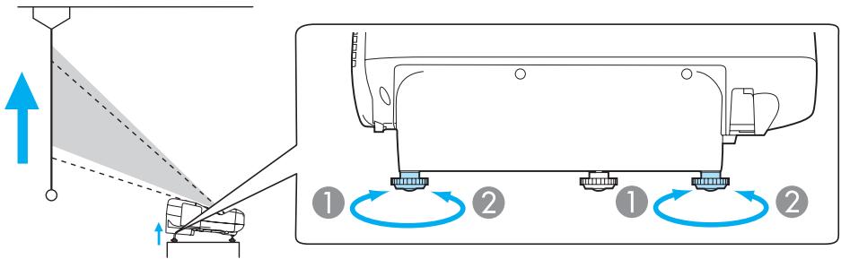 EPSON EB-425W - Augmenter la hauteur de l'image - 1