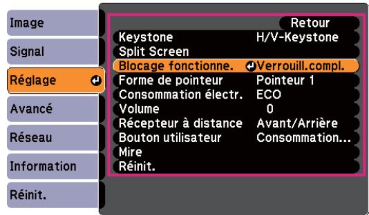 EPSON EB-1955 - Sélectionnez un élément secondaire de menu. - 2