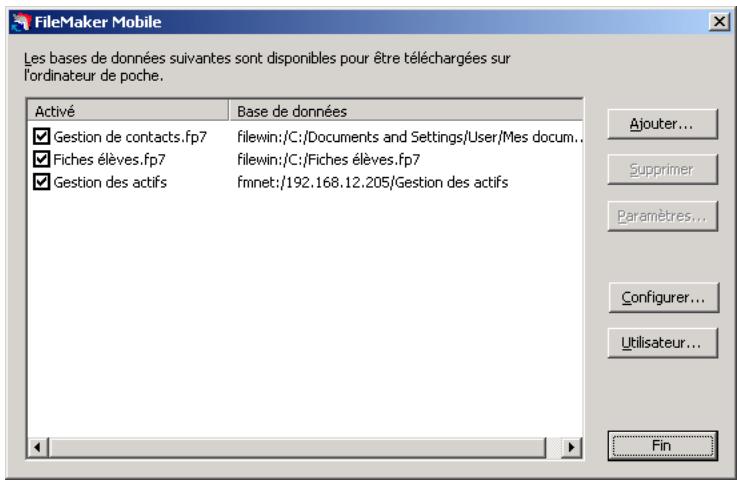 FILEMAKER MOBILE 8 - Disponibilité des bases de données filemaker pro pour la synchronisation - 1