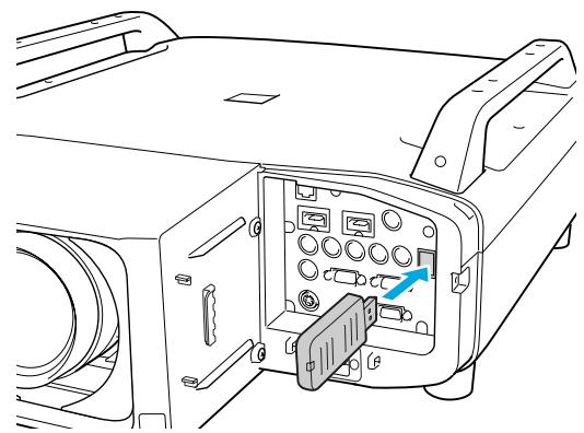 EPSON EB-Z8350W - Installez l'unité réseau sans fil. - 1