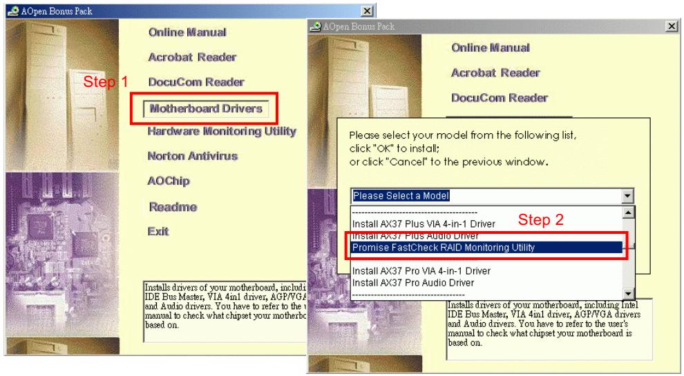 AOPEN RAID - L'Utilitaire Monitoring FastCheck™ - 2
