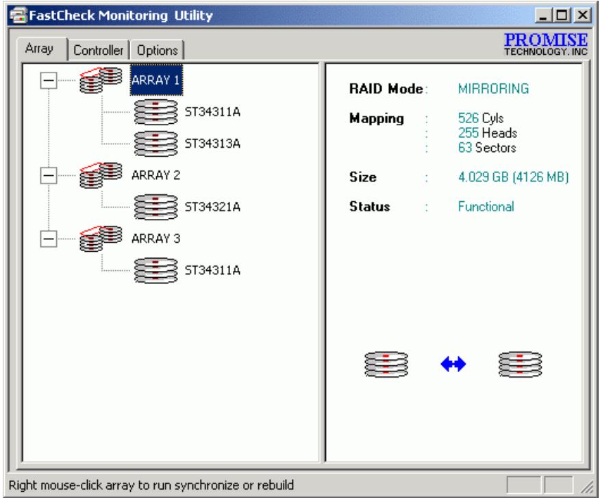 AOPEN RAID - Utiliser l'Utilitaire Monitoring FastCheck™ - 1