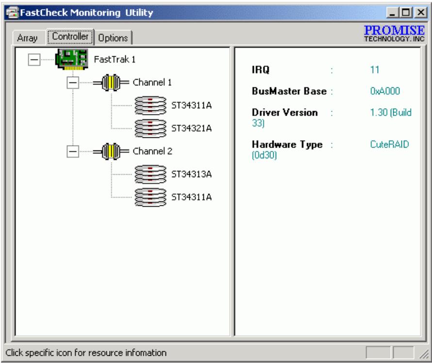 AOPEN RAID - Utiliser la Fenêtre Controller - 1