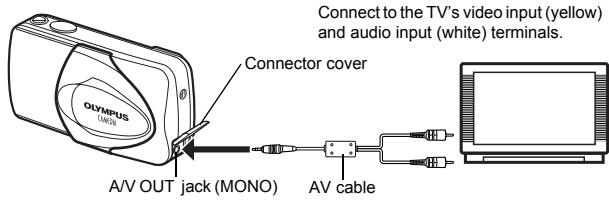 OLIMPUS D575 ZOOM - PLAYBACK ON A TV - 1