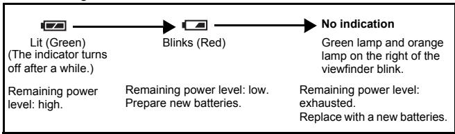 OLIMPUS D575 ZOOM - Battery check - 1