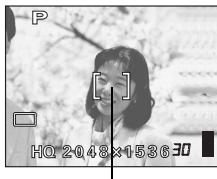 OLIMPUS D575 ZOOM - Position the AF target mark on the subject you want to focus on. - 1