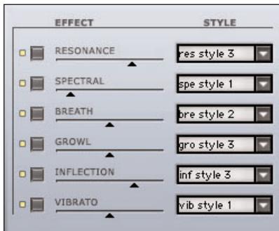 TC HELICON VOICEMODELER - Section EFFECT du voicemodeler - 1
