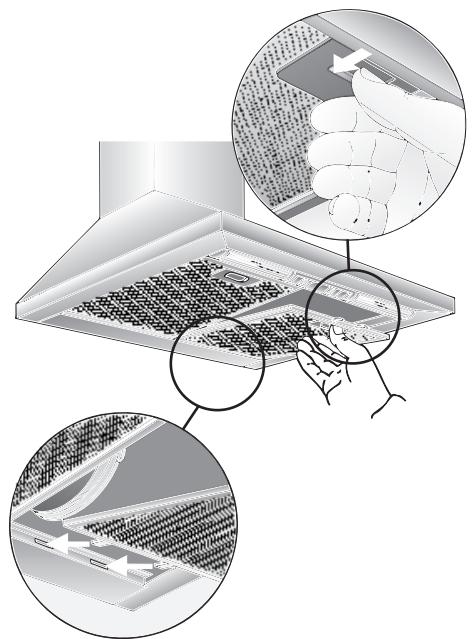 BOSCH DWW 091451 - Retrait et mise en place des filtres àGRAISSÉ en métal: - 1