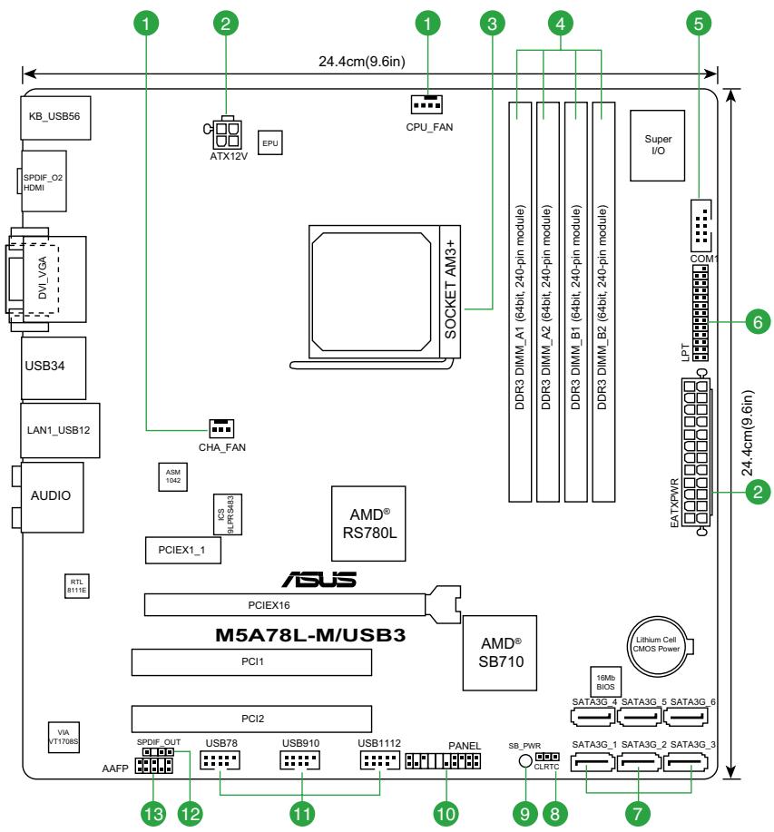 ASUS M5A97 R2.0 - Diagramme de la carte mère - 1