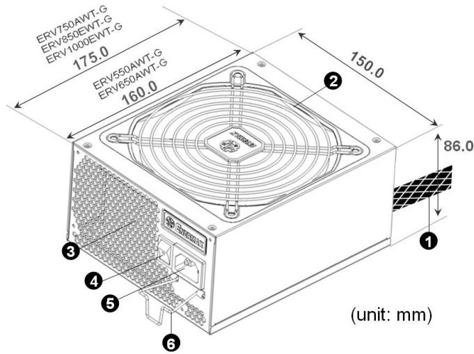 ENERMAX REVOLUTION87 ERV550AWT-G 80PLUS GOLD,  REVOLUTION87 ERV550AWT-G 80PLUS GOLD,  REVOLUTION87 ERV650AWT-G 80PLUS GOLD,  REVOLUTION87 ERV750AWT-G 80PLUS GOLD,  REVOLUTION87 ERV850EWT-G 80PLUS GOLD - Éléments pratiques - 1