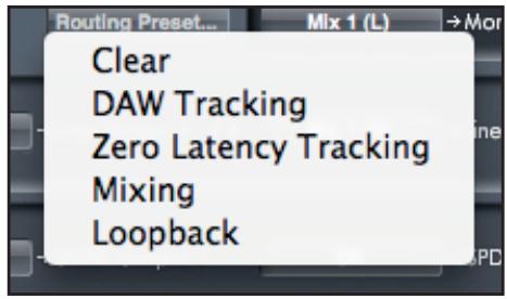 FOCUSRITE SAFFIRE PRO 24 DSP - Routing Presets (Routages préréglés) - 1