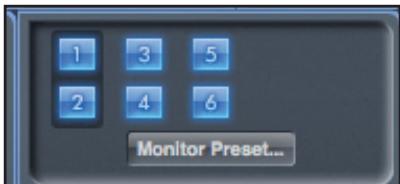 FOCUSRITE SAFFIRE PRO 24 DSP - Boutons d'activation de la commande Monitor (1 à 6) - 1