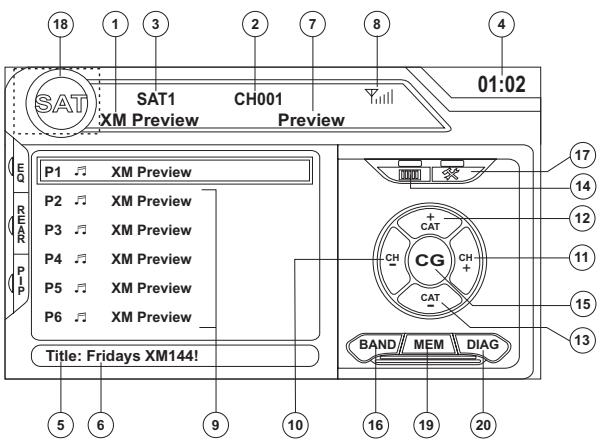 JENSEN VOYAGER VM9022 - Accessing Satellite Radio Mode - 1
