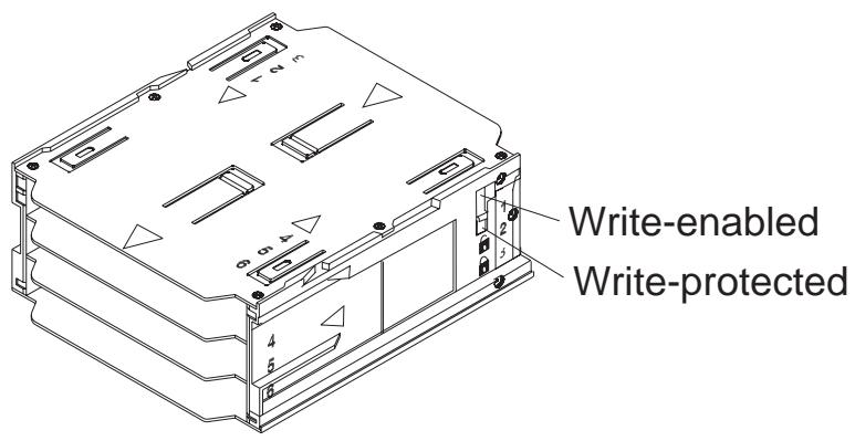 QUANTUM SCORPION 240 DDS-4 AUTOLOADER - Write-protecting the DAT cartridge and magazine - 2