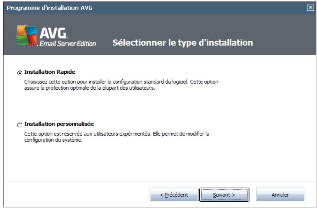 AVG EDITION SERVEUR DE MAIL 2011 - Sélection du type d'installation - 1