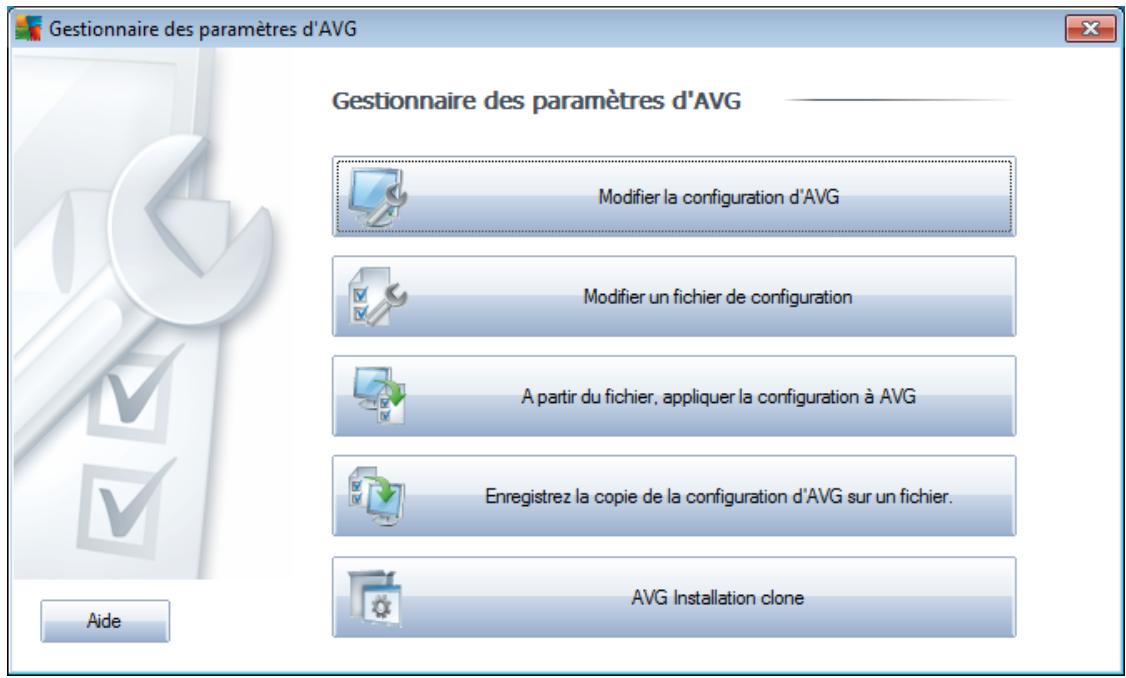 AVG INTERNET SECURITY BUSINESS EDITION 2011 - Gestionnaire des paramètres AVG - 1