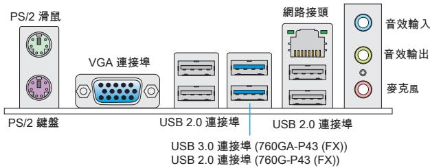 MSI 760GM-P23 - 背板 - 1