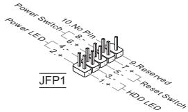 MSI 760GM-P23 - JFP1, JFP2: 前置面板接口 - 1