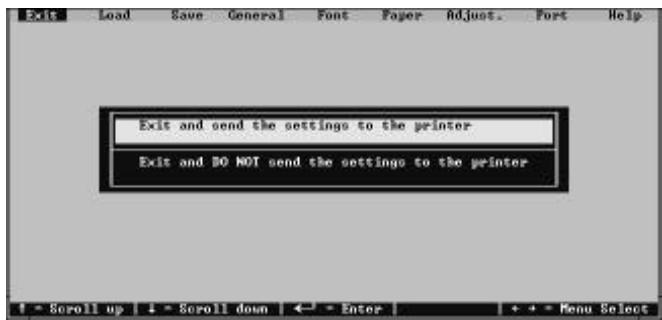STAR LC-240 - Exiting the User Setup Utility - 1