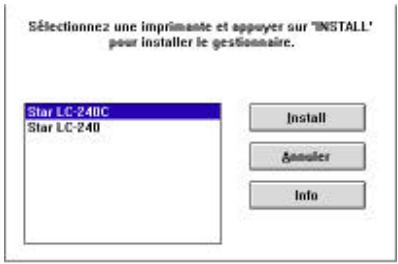 STAR LC-240C - Configuration de l'impression sous Microsoft Windows 3.1 - 3
