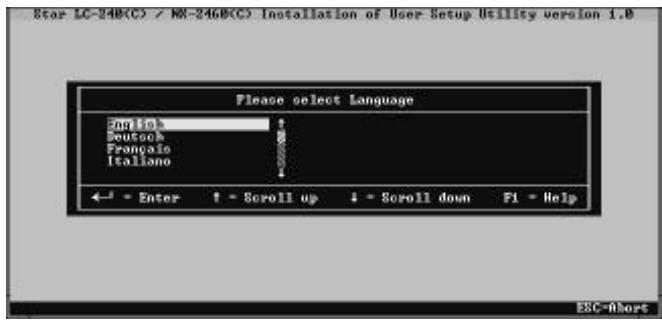 STAR LC-240C - Capitolo 2: II programming User Setup Utility - 1