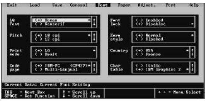STAR LC-240C - Using the Font window - 1