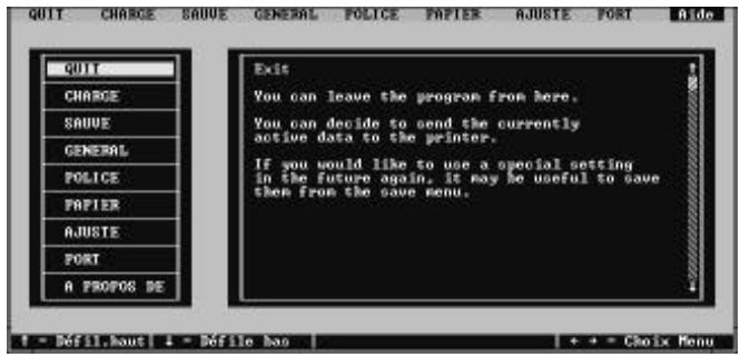 STAR LC-240C - Utilisation de la fenetre d'aide - 1
