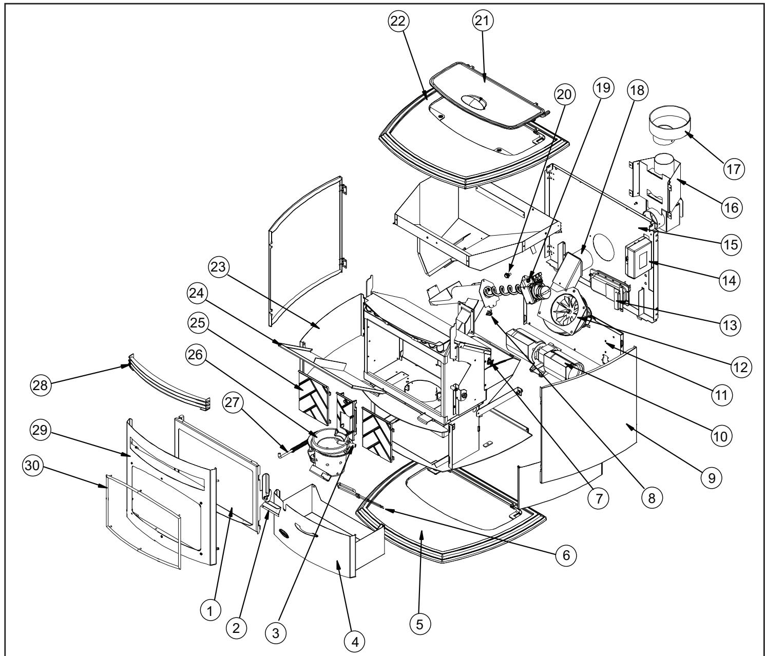 QUADRA FIRE SANTAFE-EU-B - SCHEMA Éclaté - 1