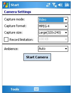 UTSTARCOM PPC-6700 - Utilisation de l'écran Réglages de l'appareil photo - 1