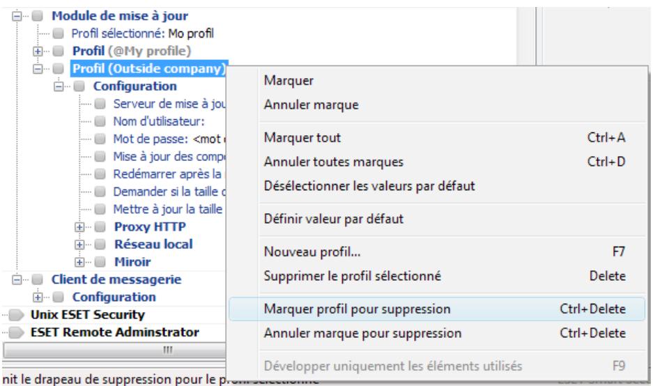 ESET REMOTE ADMINISTRATOR - Suppression de profils - 1