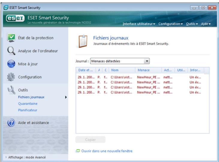 ESET SMART SECURITY - Fichiers journaux - 1