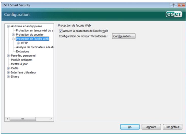 ESET SMART SECURITY - Protection de l'accès Web - 1