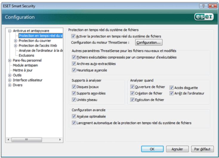 ESET SMART SECURITY - Configuration du contrôle - 1