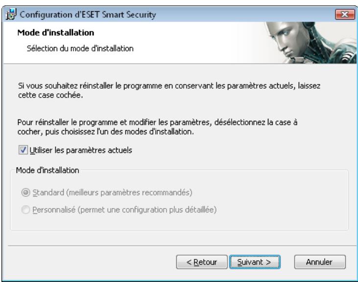 ESET SMART SECURITY - Utilisation des paramètres d'origine - 1