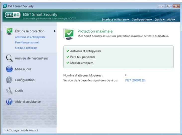 ESET SMART SECURITY - Contrôle du fonctionnement du système - 1